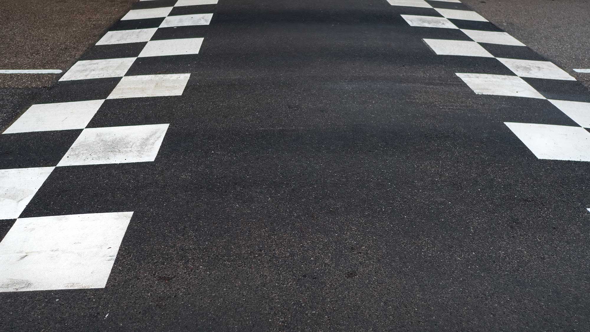 Asphalt with checkered line painting